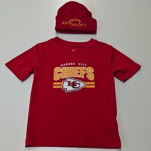 NFL Team Apparel Chiefs Athletic Top 4T and Beanie Hat